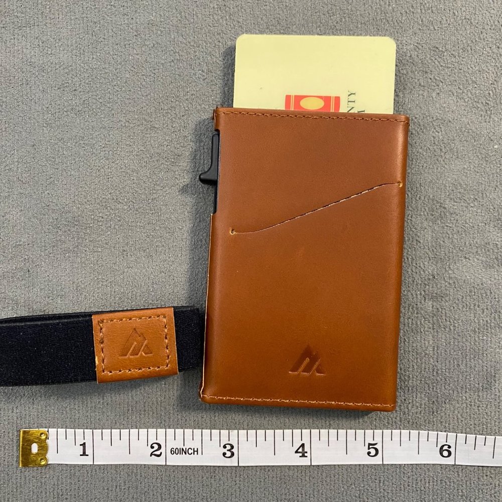 Minimalist Allansing Mens Leather Card Case Wallet - Picture 3 of 5